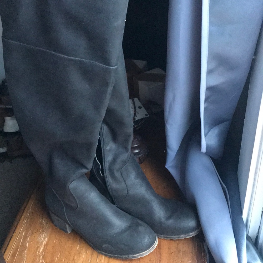 Over the knee black boots